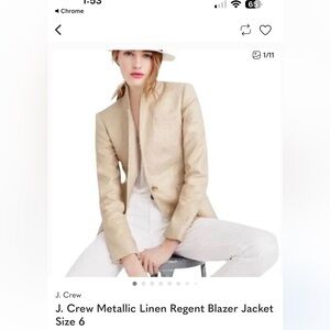 J. Crew Metallic Linen Blazer